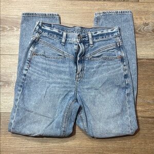 American Eagle Light Blue Denim Jeans with Contrast Stitching